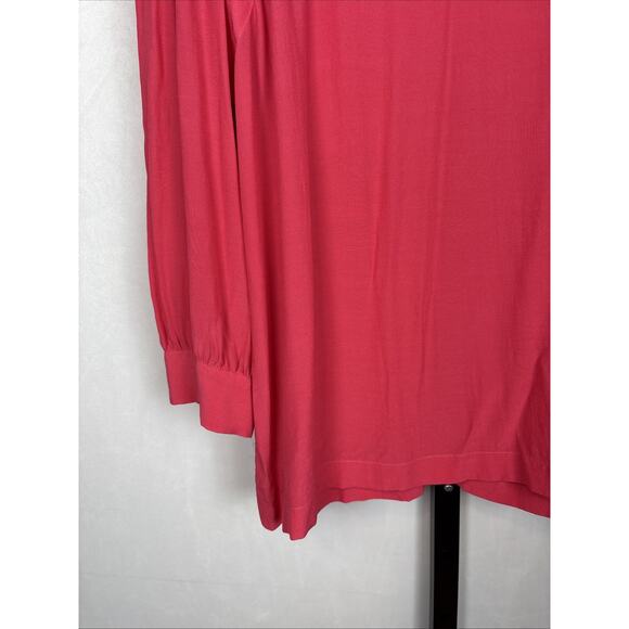 IRO Paris Sense Button Detail Crepe Blouse Pink Mock Neck Women's 8 Statement - Picture 5 of 16